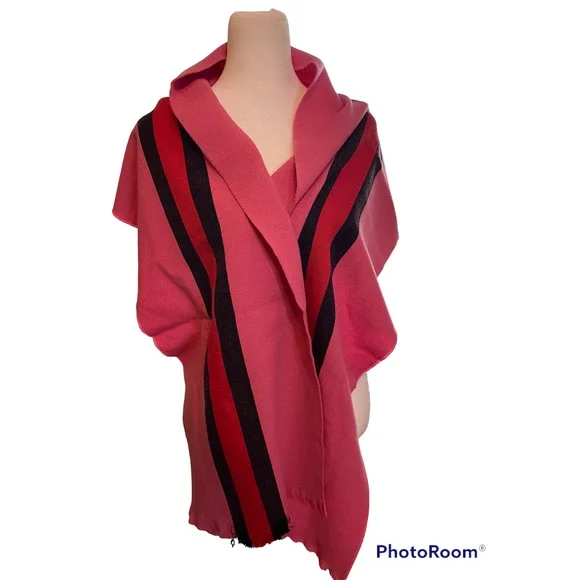 SOLD NWT Gucci Strong Stars Pink Gucci Stripe Jacquard wool cashmere silk Scarf - Picture 1 of 7